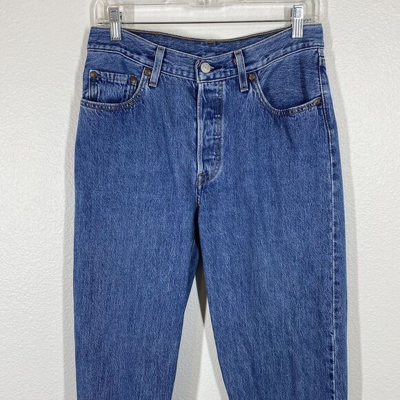 Levi's 501 XX Big E Womens Jogger Denim Jeans Size 28 Medium Wash Hipster Grunge - Picture 2 of 15